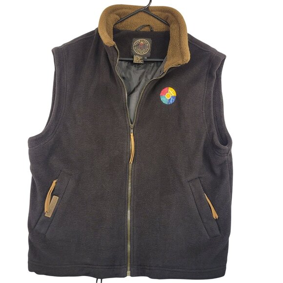 Stormtech Mens Medium Black Fleece Zip Vest With Colorful Embroidered Logo - Picture 1 of 10